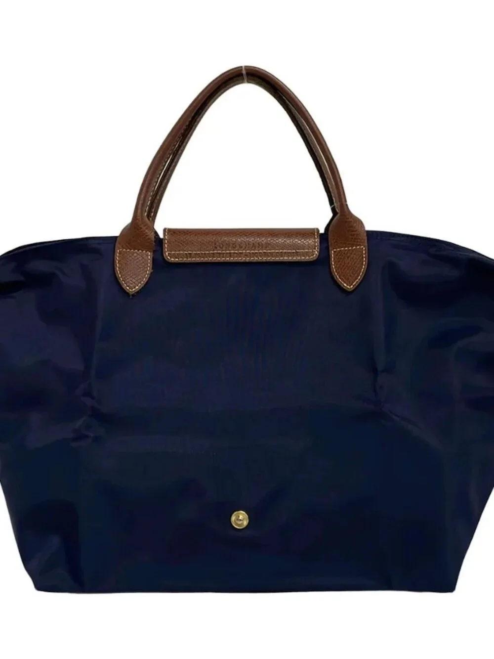 LONGCHAMP Le Preage Original Navy Dark Brown Nylon Leather Handbag
